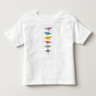 積みカラフル上げ鳥 トドラーTシャツ