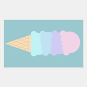 積み上げアイスクリームコーンベクタースタンプ 長方形シール (正面)