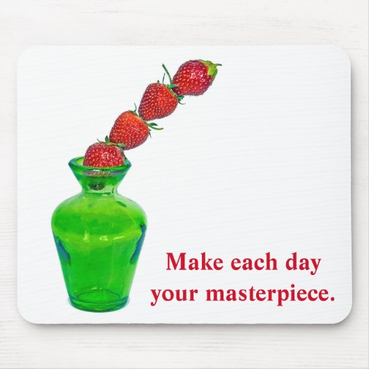 積み上げイチゴと引用文 マウスパッド (正面)