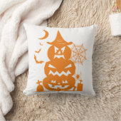 積み上げカボチャのハロウィーン可逆 クッション (ブランケット)