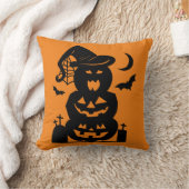 積み上げカボチャのハロウィーン可逆 クッション (ブランケット)