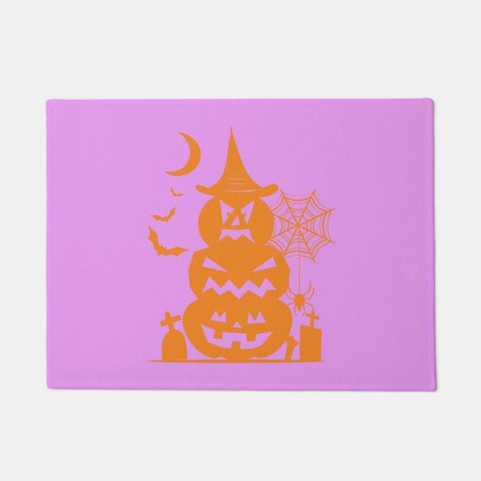 積み上げカボチャのハロウィーン ドアマット (正面)