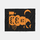積み上げカボチャのハロウィーン フリースブランケット (正面(横))