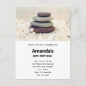 積み上げストーンメディタティックケアン誕生日 インビテーションポストカード (正面)