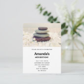 積み上げストーンメディタティックケアン誕生日 インビテーションポストカード (スタンド正面)