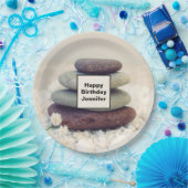 積み上げストーンメディタティックケアン誕生日 ペーパープレート (パーティー)