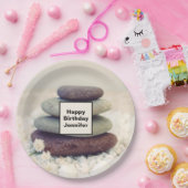 積み上げストーンメディタティックケアン誕生日 ペーパープレート (パーティー)