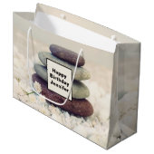 積み上げストーンメディタティックケアン誕生日 ラージペーパーバッグ (正面アングル)