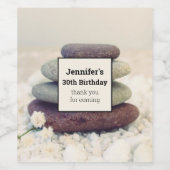 積み上げストーンメディタティックケアン誕生日 ワインラベル (シングルラベル)