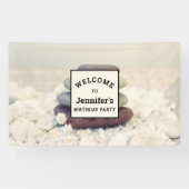 積み上げストーンメディタティックケアン誕生日 横断幕 (横)