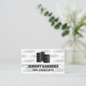 積み上げタイヤのロゴ | スポーツカーパターン 名刺 (スタンド正面)