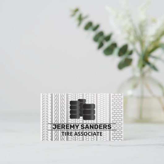 積み上げタイヤのロゴ | タイヤマーク 名刺 (スタンド正面)