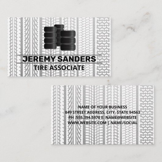 積み上げタイヤのロゴ | タイヤマーク 名刺 (正面/裏面)