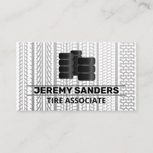 積み上げタイヤのロゴ | タイヤマーク 名刺 (正面)