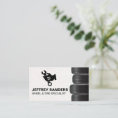 積み上げタイヤ | 整備士保持レンチロゴ 名刺 (スタンド正面)