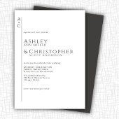 積み上げダーク石板モノグラム結婚ズ 招待状