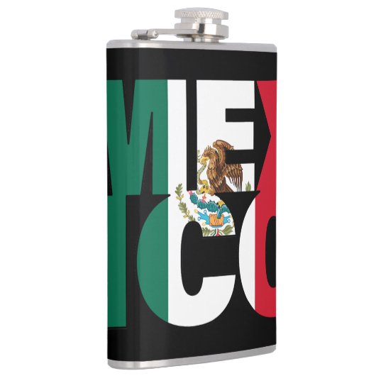 積み上げメキシコ国旗のワードアート フラスク (右)