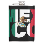 積み上げメキシコ国旗のワードアート フラスク (正面)