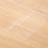 積み上げモダンエレガント澄ん結婚名 アクリル招待状 (レイダウン)