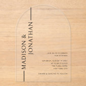 積み上げモダンエレガント澄ん結婚名 アクリル招待状 (正面)