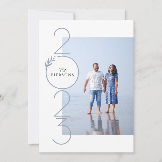 積み上げ年新年カードポートレート シーズンカード (正面)