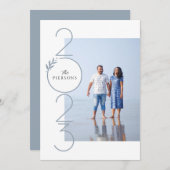 積み上げ年新年カードポートレート シーズンカード (正面/裏面)