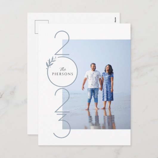 積み上げ日付新しい年はがき（縦） シーズンポストカード (正面/裏面)