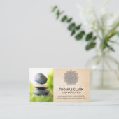 積み上げ石 | Zen |ヨガマンダラパターン 名刺 (スタンド正面)