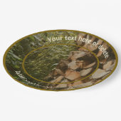 積み上げ薪秋パーソナライズされたパーティー ペーパープレート (アングル)