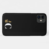 積み上パーソナライズされたげイニシャル、黒/金ゴールド/白 Case-Mate iPhoneケース (裏面(横))