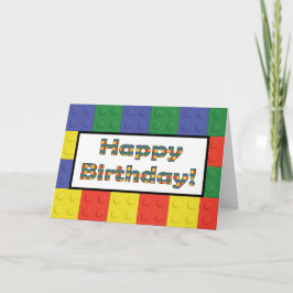 積み木とレンガの誕生日カード カード