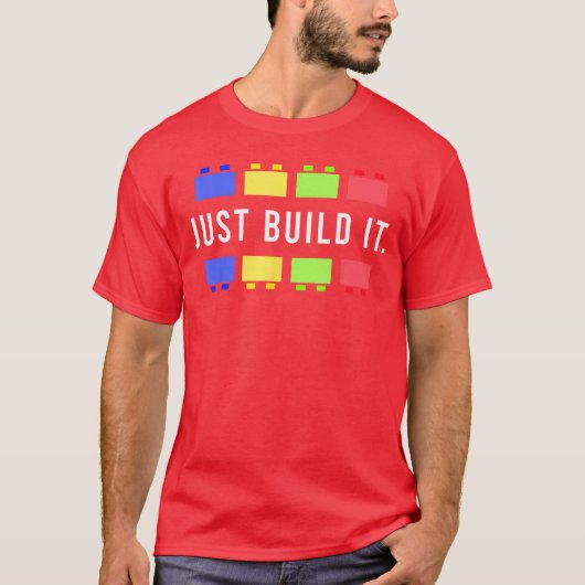 積み木の達人 マスタービルダー 建設 ビルディングブロック Tシャツ (正面)