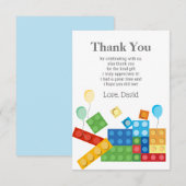 積み木, ブロック, 玩具レンガ 感謝カード 招待状 (正面/裏面)