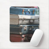 積み重なったヴィンテージスーツケース マウスパッド (マウス)