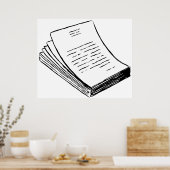 積み重なった紙 ポスター (キッチン)