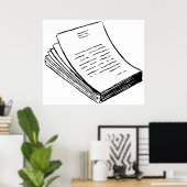 積み重なった紙 ポスター (ホームオフィス)