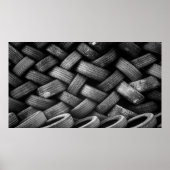 積み重ねたタイヤ用ゴムを使用 ポスター (正面)