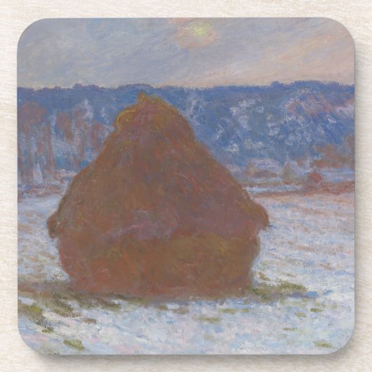 積み重ねた小麦（積雪効果、曇り日） (1890-9) コースター (正面)