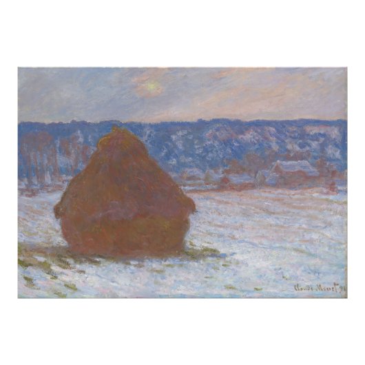 積み重ねた小麦（積雪効果、曇り日） (1890-9) フォトプリント            (正面)