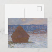 積み重ねた小麦(積雪効果、曇り日) (1890-9) ポストカード (正面/裏面)