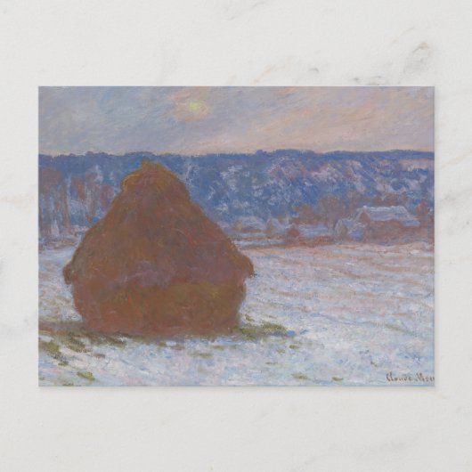 積み重ねた小麦(積雪効果、曇り日) (1890-9) ポストカード (正面)