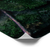 積み重ねた石ブロックに茶色のつる植物 ポスター (角)