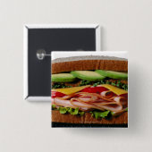 積み重ねられたサンドイッチ 缶バッジ (正面&裏面)