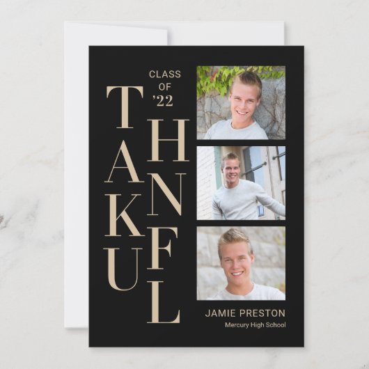 積み重ねられたチャームが編集可能なカラー感謝カード サンキューカード (正面)