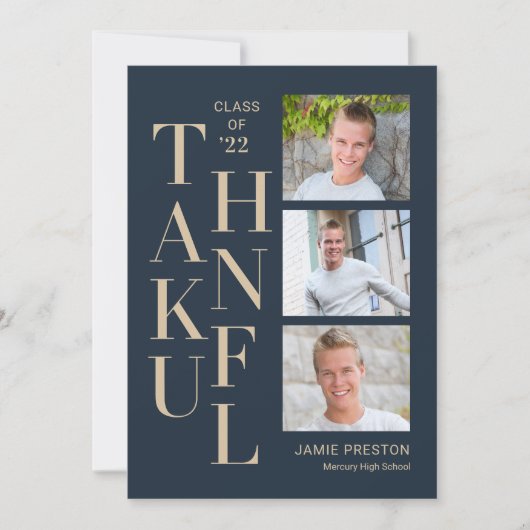 積み重ねられたチャームが編集可能なカラー感謝カード サンキューカード (正面)