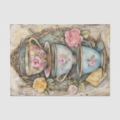 積み重ねられたティーカップのデカップデカップティッシュペーパー 薄葉紙 (正面)