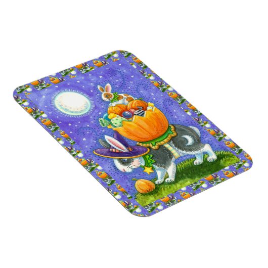 積み重ねられたハロウィーンバンニー、キャンディーコーンカラフル、 マグネット (右側)