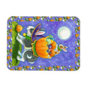 積み重ねられたハロウィーンバンニー、キャンディーコーンカラフル、 マグネット (横)