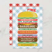 積み重ねられたハンバーガーのパーティの招待状 招待状 (正面/裏面)