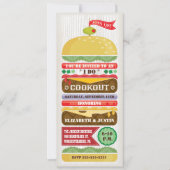 積み重ねられたハンバーガーのCookoutの招待状 招待状 (正面)